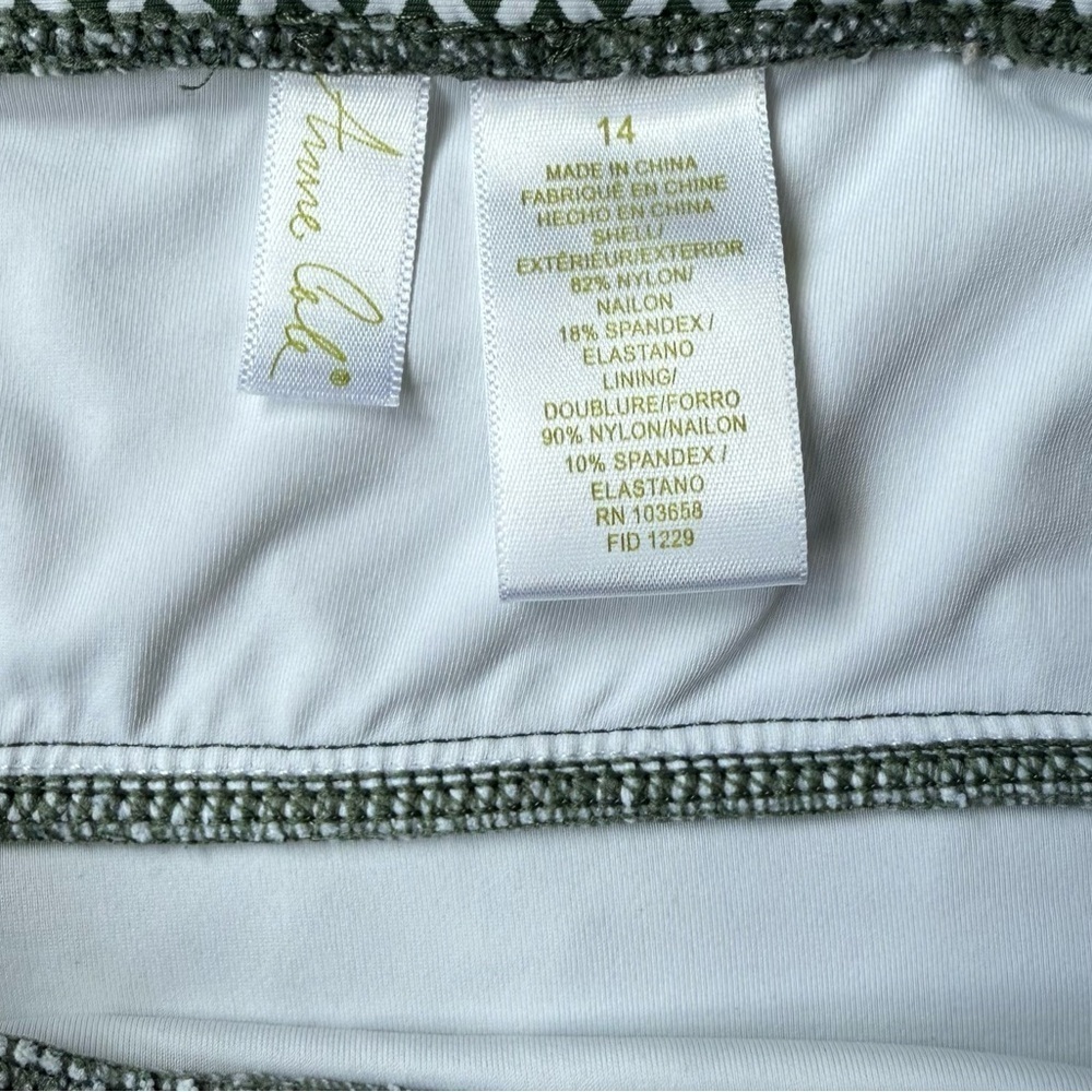 Anne Cole One-Piece Tropical Leaf Swimsuit Size 14 White Green - Picture 4 of 8